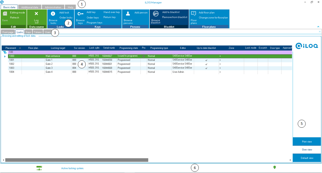 iLOQ Manager User Interface